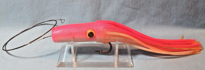 SQUID Lure & Stainless Steel Cable  Tuna Wahoo Mahi Mahi Vintage High Speed Pink