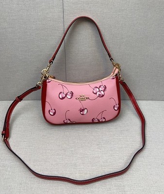 Coach CR290 Teri Shoulder Bag Pink Cherry Print Coated Canvas
