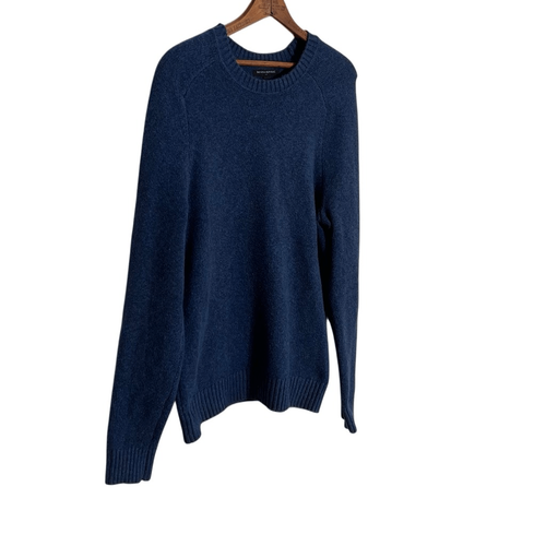 Banana Republic Cotton Blend Knit Crew Neck Pullover Sweater Navy Blue Sz Medium - Picture 2 of 7