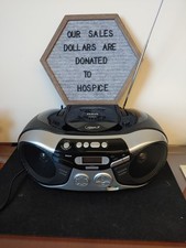 RCA RCD200-B Portable CD Boombox MP3 Player AM FM Radio AUX Tested Works