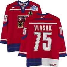 Tomas Vlasak Team Czech Republic GU #75 Red Jersey from 2004 World Cup of Hockey