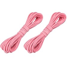 2 Pcs Faux Suede Leather Cord, 2.6mm x 5.5 Yards Flat String, Pink