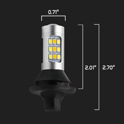 Error Free White/Amber 3157 LED DRL Switchback Turn Signal Parking Light Bulbs - Picture 5 of 8