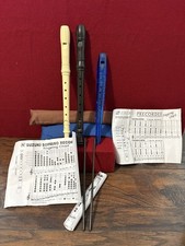 Lot Of 3 Suzuki Soprano Music Instrument Flute Recorder/Precorder SRE300 SRE505