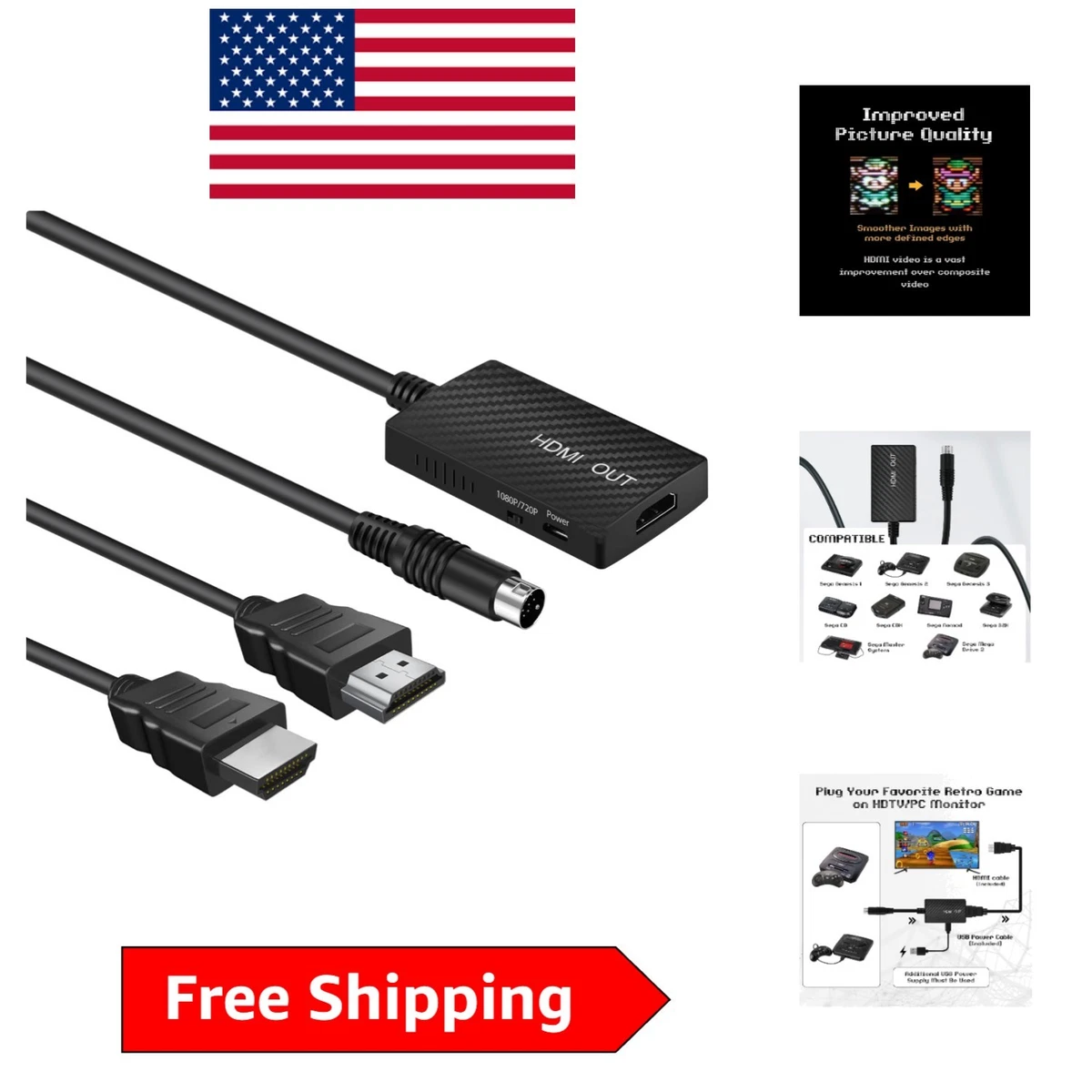 Cables and Adapters for Sega CDX for sale | eBay