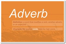 Adverb - NEW Language Arts Writing English POSTER