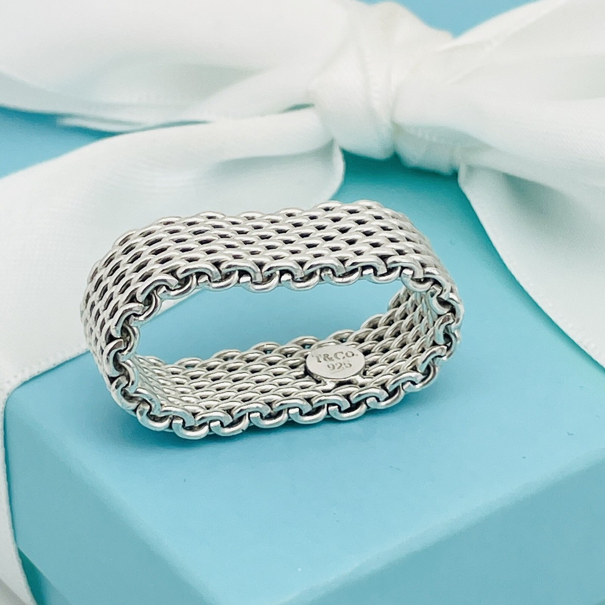 Size 10.5 Tiffany & Co Somerset Mesh Weave Flexible Mens