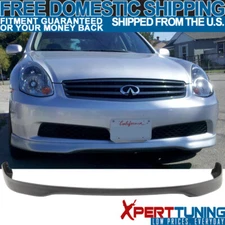 Fits 03-07 Infiniti G35 TR Style Unpainted Black Front Bumper Lip Spoiler - PU