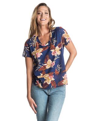Roxy Damen T-Shirt FAIR (Castaway Floral Blue)