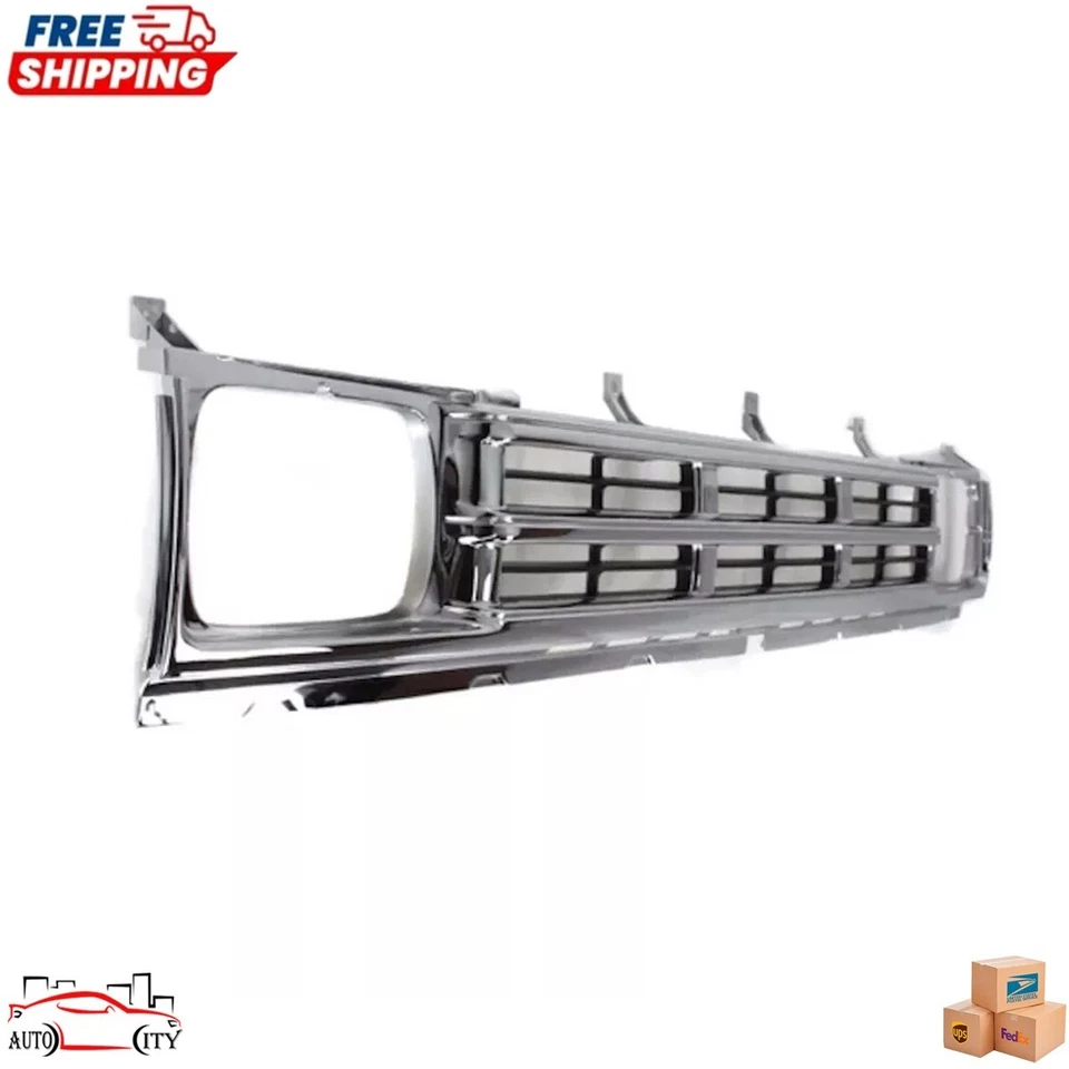 New Grille Chrome And Silver Plastic For 1990 1991 1992 Nissan D21 Pickup Truck Foto 3 de 4