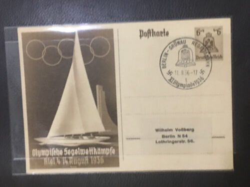 1936 Berlin Olympic game  Germany postcard - Zdjęcie 1 z 2