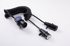 15 Polig auf 2 x 7 Polig 24V Kunststoff Stecker Elektrowendel Spiralkabel LKW