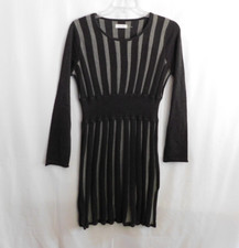 Calvin Klein Dress Gray Knit Sweater Dress Tiered Layers Size XL