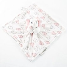 Blankets and Beyond Pink Elephants Gray Lovey Baby Security Blanket Minky Lovie