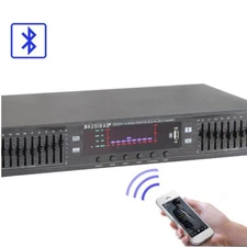 Dual 10 Segments HIFI HD Stereo Preamplifier Equalizer USB Bluetooth EQ-898BT