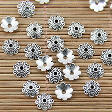 100pcs Tibetan silver plated beautiful flower bead caps EF1682