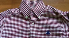 Brooks Brothers 346 Red Plaid Non-Iron Button Down Dress Shirt Kid Boys Size XS