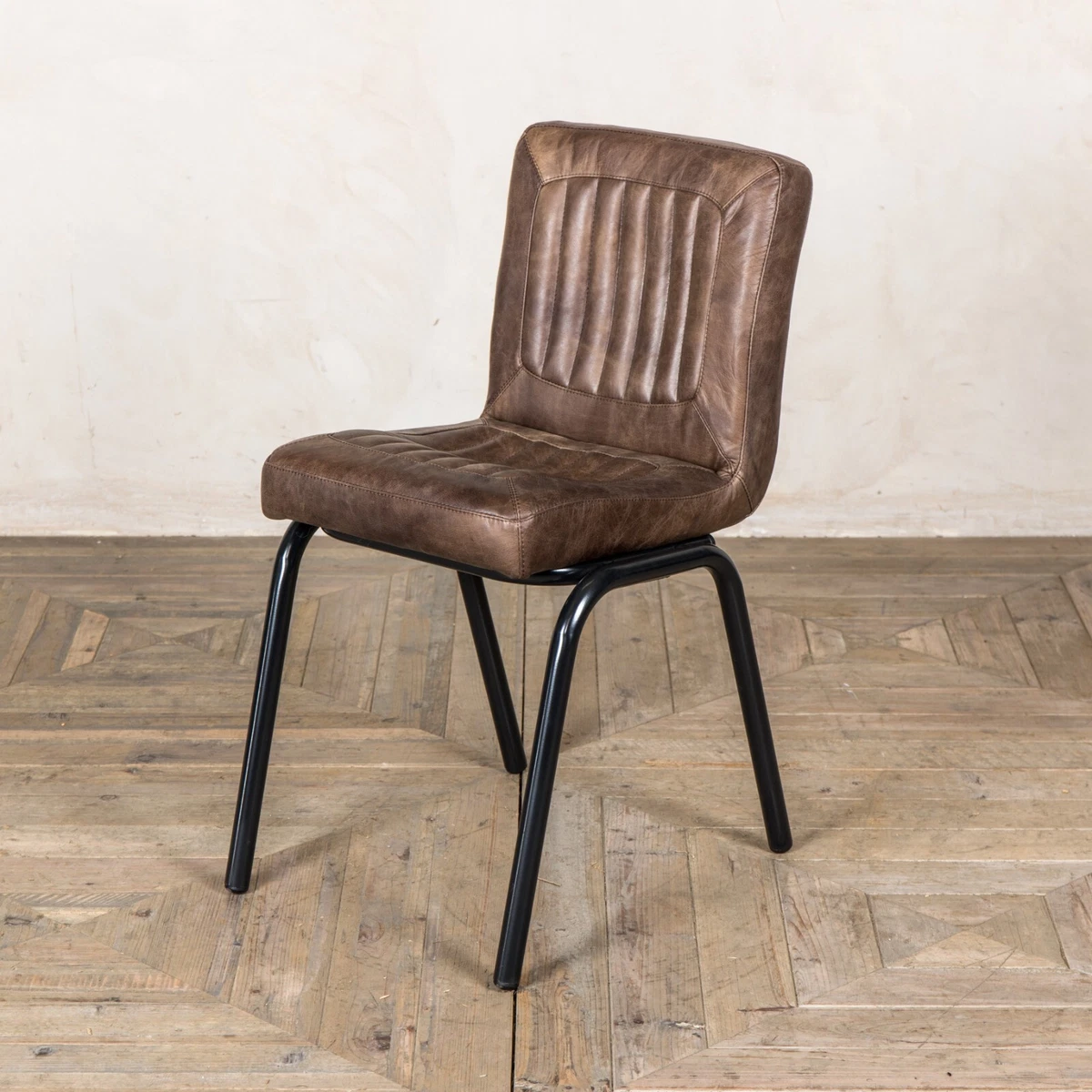 BROWN LEATHER DINING CHAIR GENUINE LEATHER CHAIR RESTAURANT CHAIR CAFE CHAIR