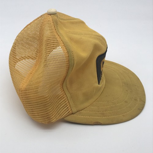 Vintage Cat Diesel Power Snapback Patch Hat Mesh Trucker Cap Yellow Semco - Picture 4 of 12