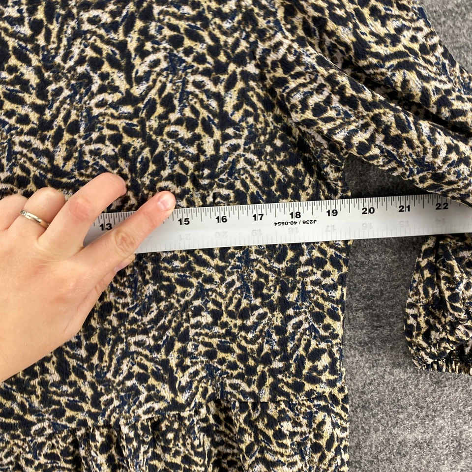 Vestido Sandra Darren Mujer S Pequeño Negro Cambio Geométrico Midi Manga Larga Informal Foto 3 de 4