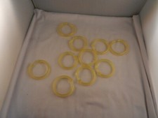 10 PLASTIC YELLOW SHOWER CURTAIN HOOKS "NEW" GLIDES EASILY