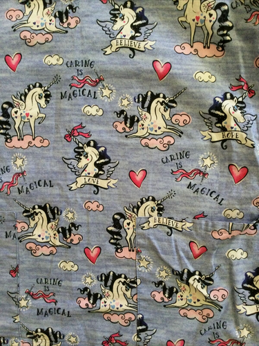2 Scrub Tops Cherokee Unicorns Caring is Magical & UA Scrubs Multicolored SZ L - Picture 3 of 18
