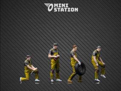 Figuren Set - Mooneyes Mechanics  -  - Mini Station 1:64
