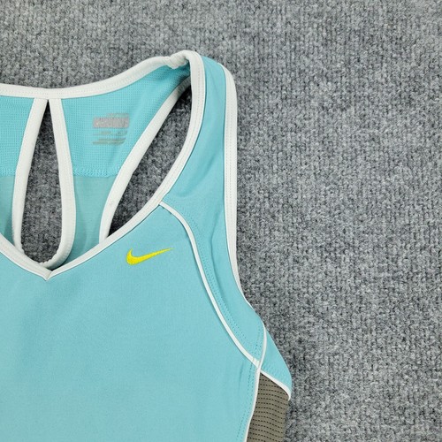 Camiseta sin mangas Nike para mujer pequeña azul ropa deportiva sin mangas sujetador forro elástico - Imagen 4 de 13