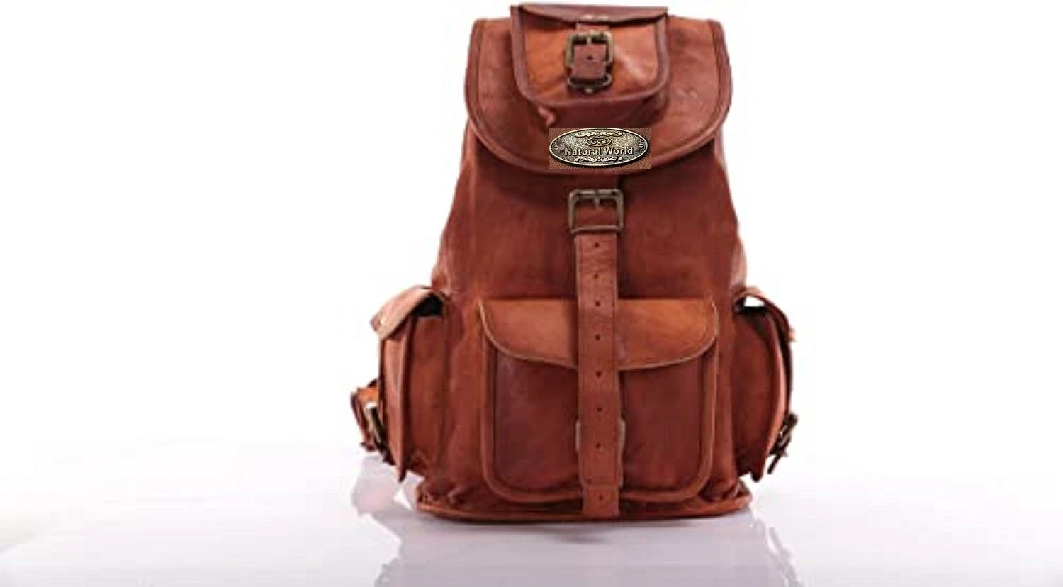 Unisex GVB Large Hiking Leather Back Pack Rucksack Travel School Collage Bag