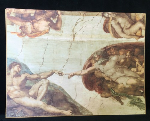 Die Erschaffung Adams Gemälde von Michelangelo 56x46 Gerahmte Gemälde - Bild 4 von 7
