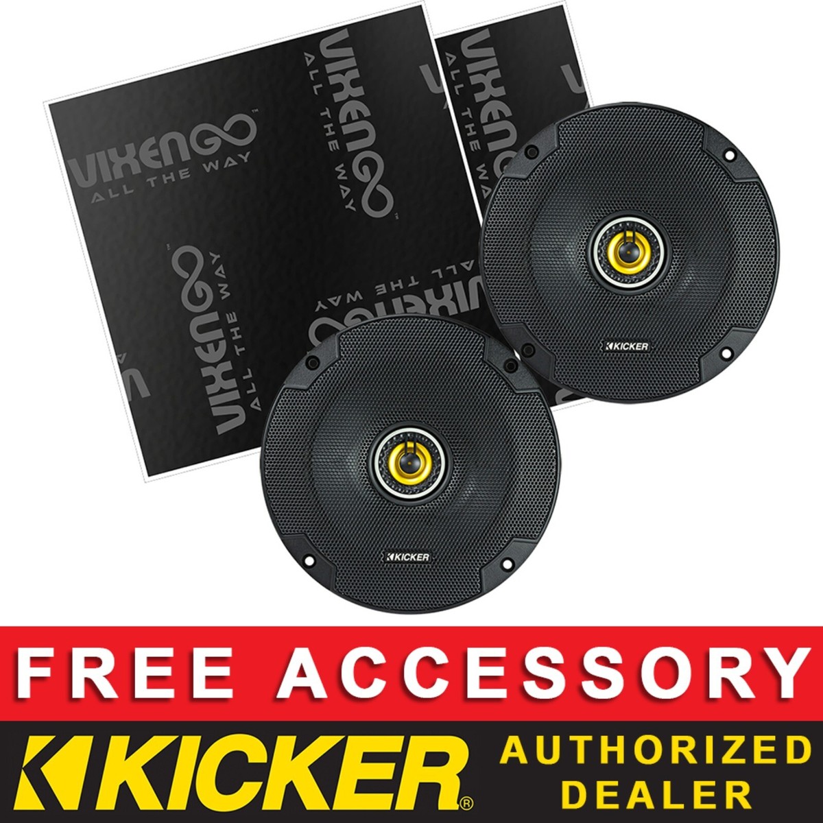 KICKER 46CSC654 CAR AUDIO 2-WAY CS SPEAKERS W/SOUND DEADENING