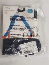 New Hue Navy Blue SZ 1 Super Opaque Tights U11923