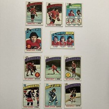1975 Topps Guy LaFleur Bobby Orr Reggie Leach Ratelle Steve Vickers RC 11 Cards