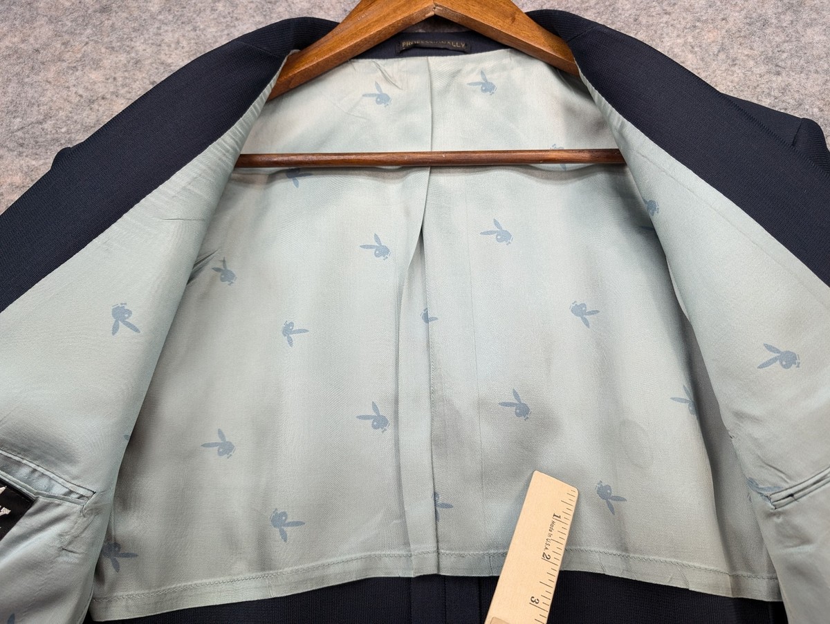 Playboy Jacket Mens Blue Blazer and Vest Suit Set Lebowsky Two