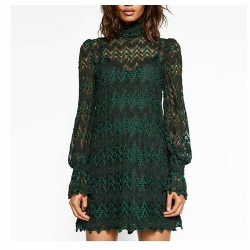 neck long sleeve dress Chevron 70s | eBay