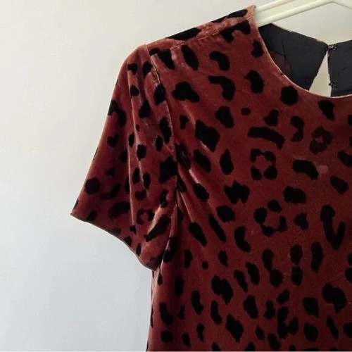 Tibi Size 4 velvet cheetah prints tee shirt in brown black - Picture 6 of 11