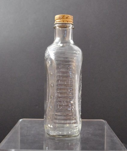 Vintage Log Cabin Syrup Drum Clear Glass Bottle Wood Print Metal Cover 7 3/4"W14 - Picture 5 of 12