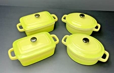 Housewares International Mini 6 Inch Single Casserole Dish w/ Lids Set Of 4 MINT