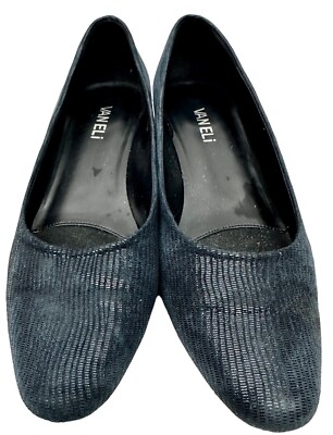 Vaneli Heels Shoes Womens 10 Narrow Navy Closed Toe Small Heel
