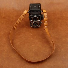 New Cam-in Adjustable Leather Shoulder/neck strap For Rollei Rolleiflex Brown