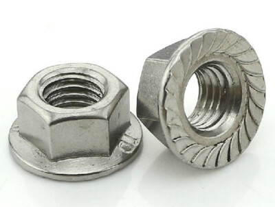 Sperrzahnmuttern Flanschmuttern M3 - M16 Muttern Flansch Edelstahl A2 DIN 6923