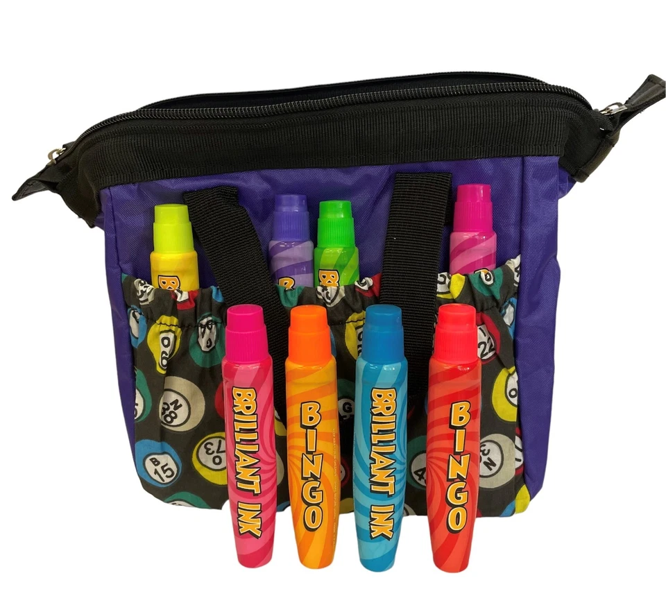 Bingo Dabbers Bingo Bag 8 Neon Ink Bingo Markers for Bingo Tickets NeonPurpleBag - Image 4 of 4