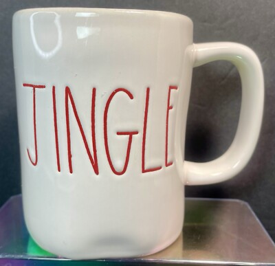 Rae Dunn JINGLE Mug Artisan Collection By Magenta White Red Coffee Cocoa Tea Cup