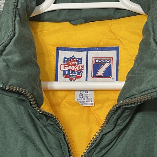 Vintage Green Bay Packers NFL 90s Logo 7 Puffer Winter Jacket Men's Size Large - Picture 3 of 9