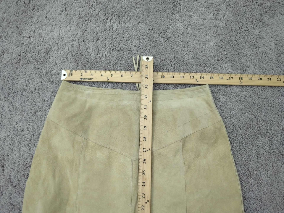 Chico's Design A-line Flared Skirt Womens 1 Leather Midi Y2K Western - Image 2 of 4