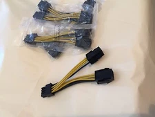 Original Dual 6 Pin to 8 Pin PCIE Express Nvidia GTX Video Card Power Cable,4.9"