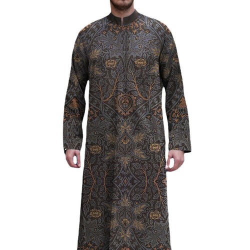 Herren Langarm Lang Kleid Robe Muslimische Kleidung Saudi Jubba Arab Kaftan Thobe - Bild 8 von 12