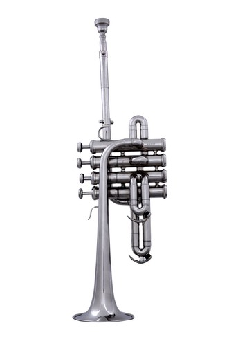 Bb/A flache PICCOLO TROMPETE BRANDNEU SILBER VERNICKELT GRATIS ETUI + 7C MUNDSTÜCK - Bild 7 von 8