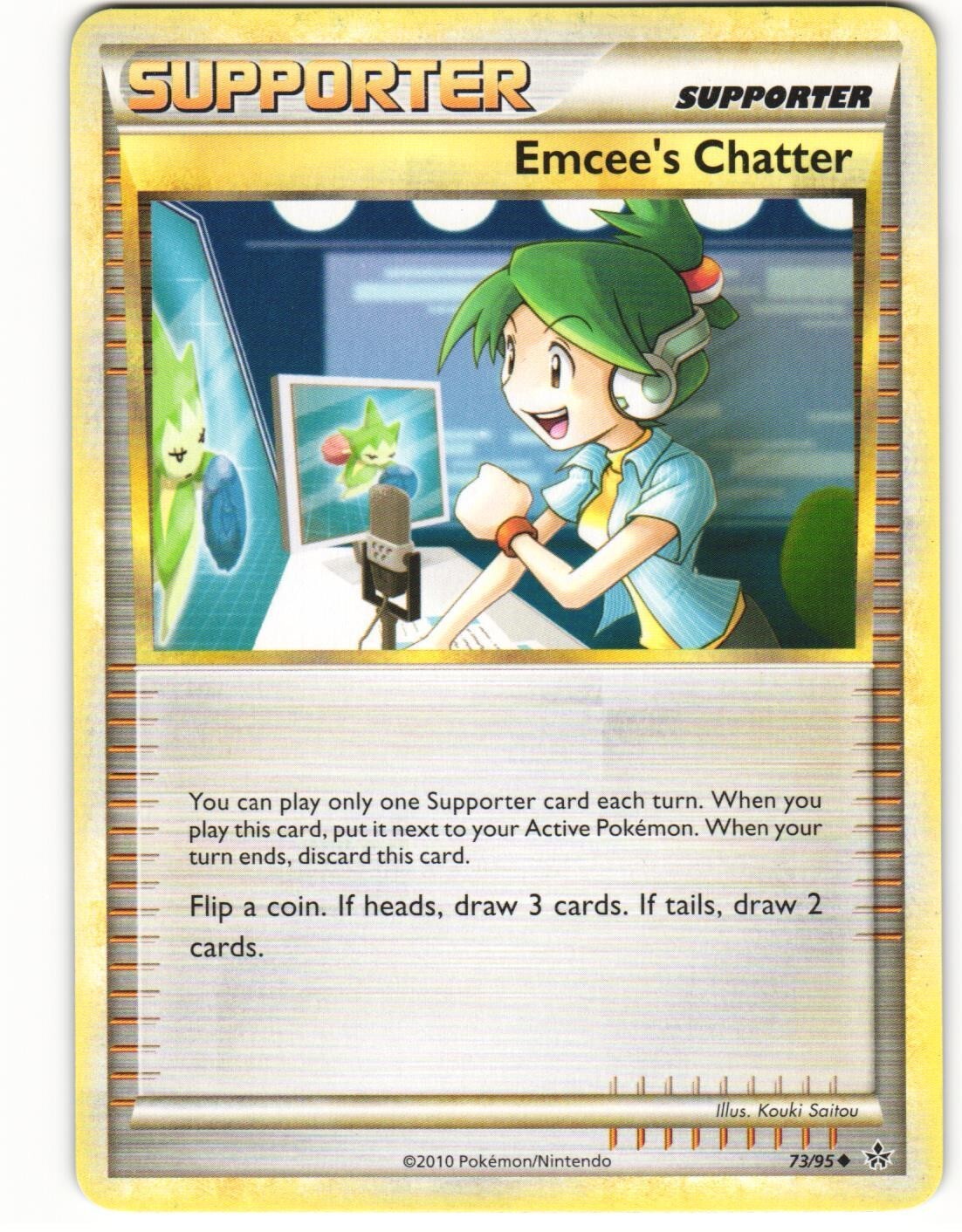 2010 Moderate Play Pokemon 73/95	Emcee's Chatter Non Holo Unleashed English