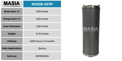 2013800404 Quincy Air/Oil Separator (Same as: 144606-01, 144606-02
